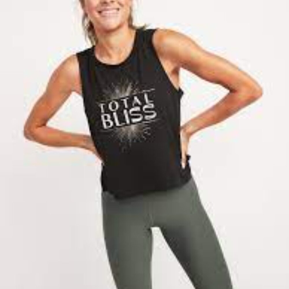 2- Old Navy Active tank tops, Ultra light cropped, Go Dry, size medium - Picture 2 of 5